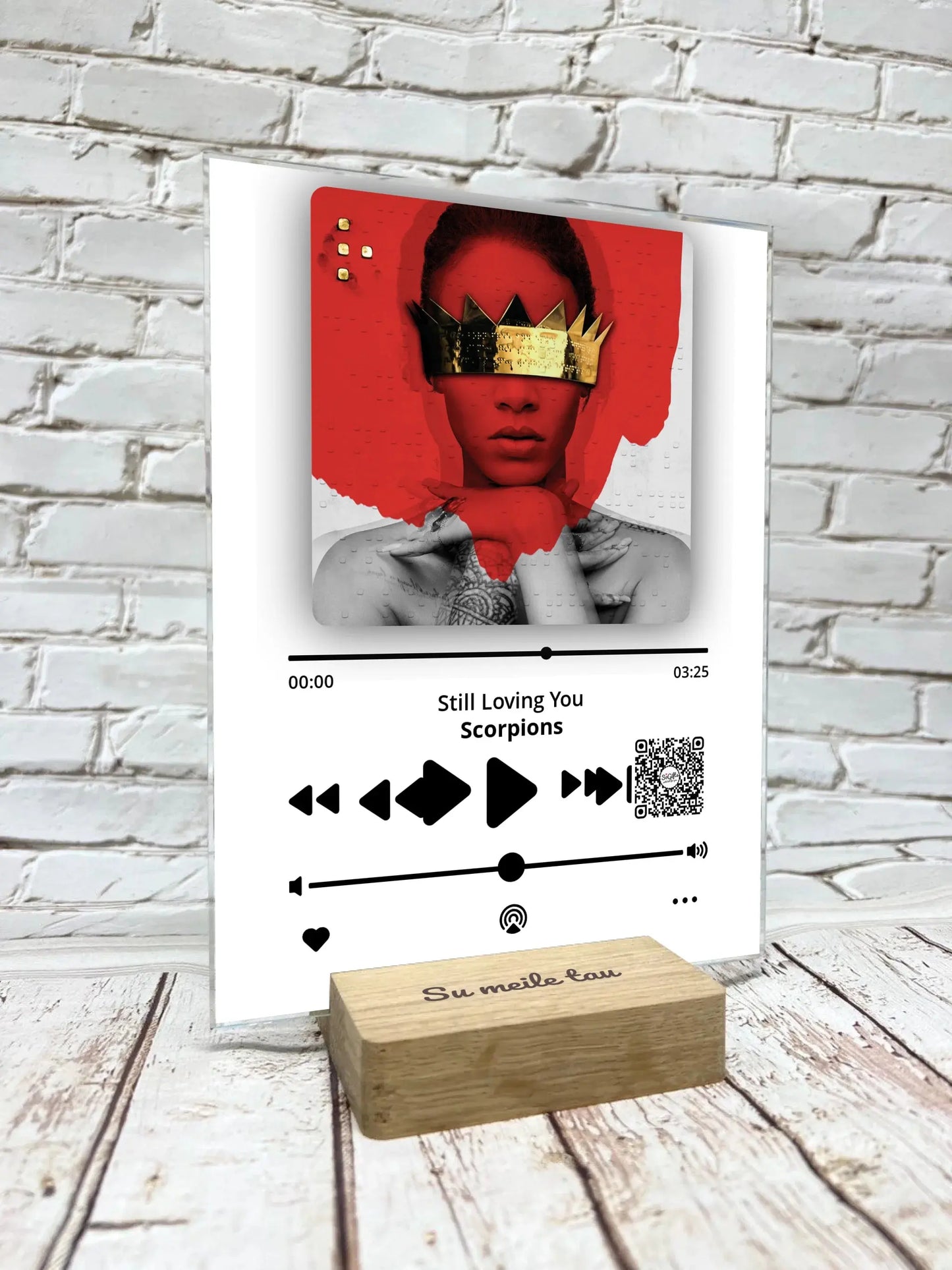 Personalizuotas muzikinis grotuvas "Apple Music", stiklinis posteris. MZGR-003 Stiklas - dovanokis.lt