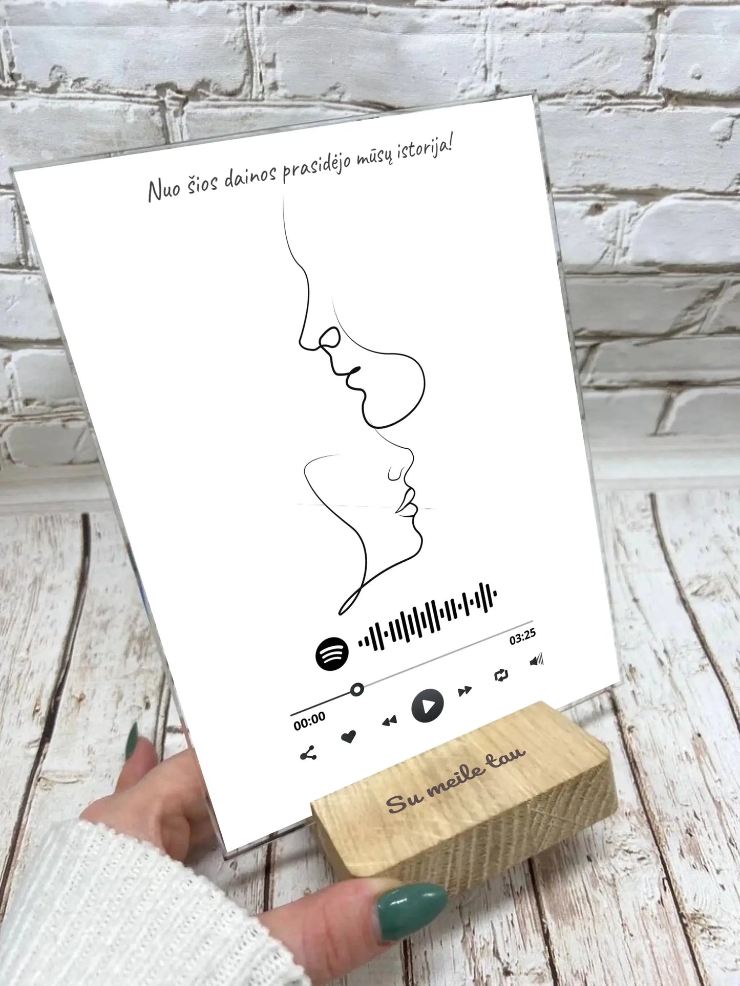 Personalizuotas muzikinis grotuvas "Spotify", stiklinis posteris. MZGR-014C Stiklas - dovanokis.lt