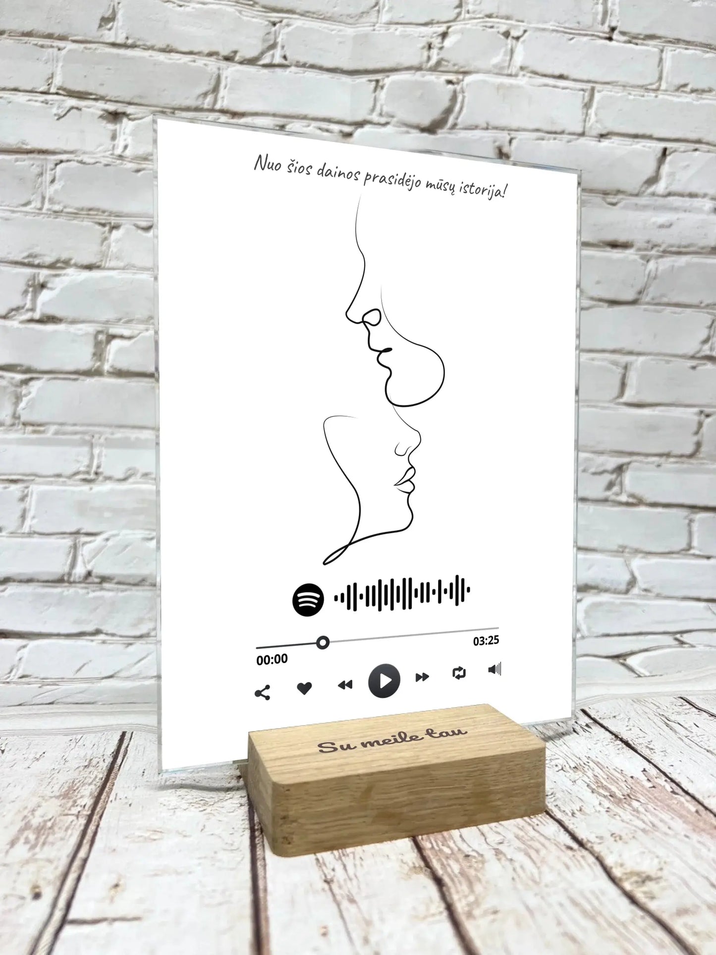 Personalizuotas muzikinis grotuvas "Spotify", stiklinis posteris. MZGR-014C Stiklas - dovanokis.lt