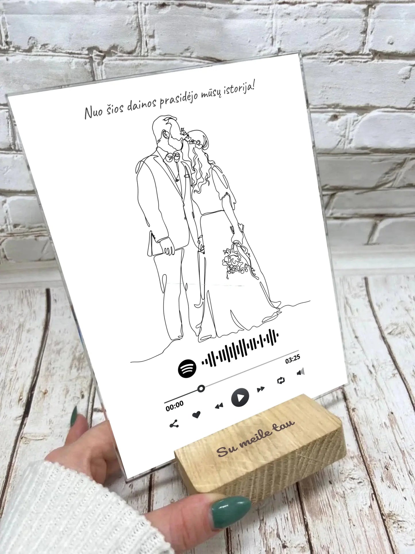 Personalizuotas muzikinis grotuvas "Spotify", stiklinis posteris. MZGR-014J Stiklas - dovanokis.lt