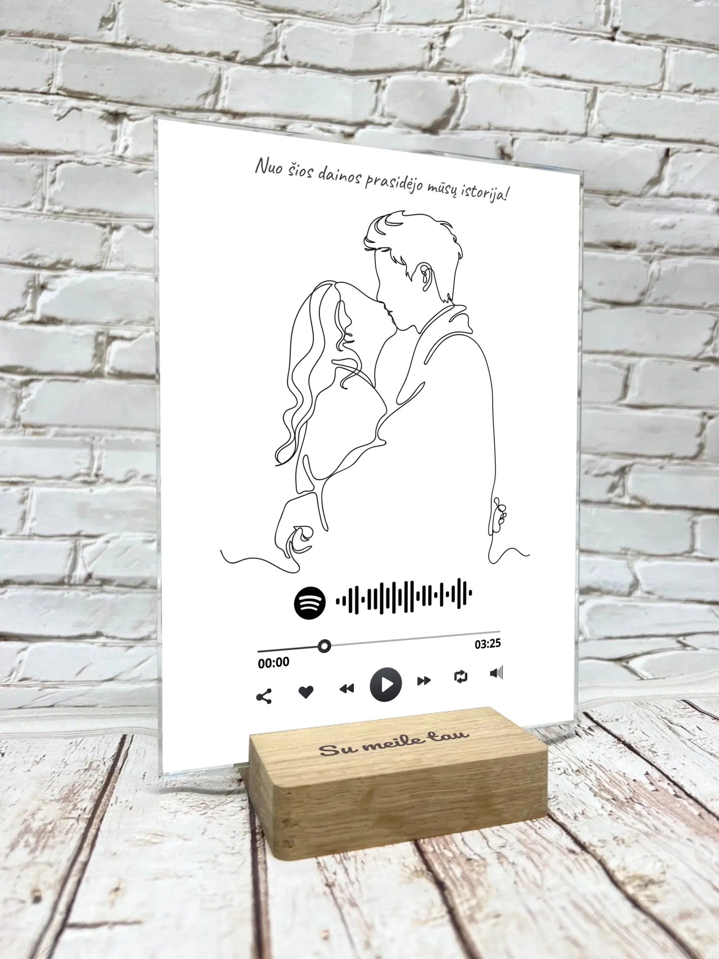 Personalizuotas muzikinis grotuvas "Spotify", stiklinis posteris. MZGR-014D Stiklas - dovanokis.lt