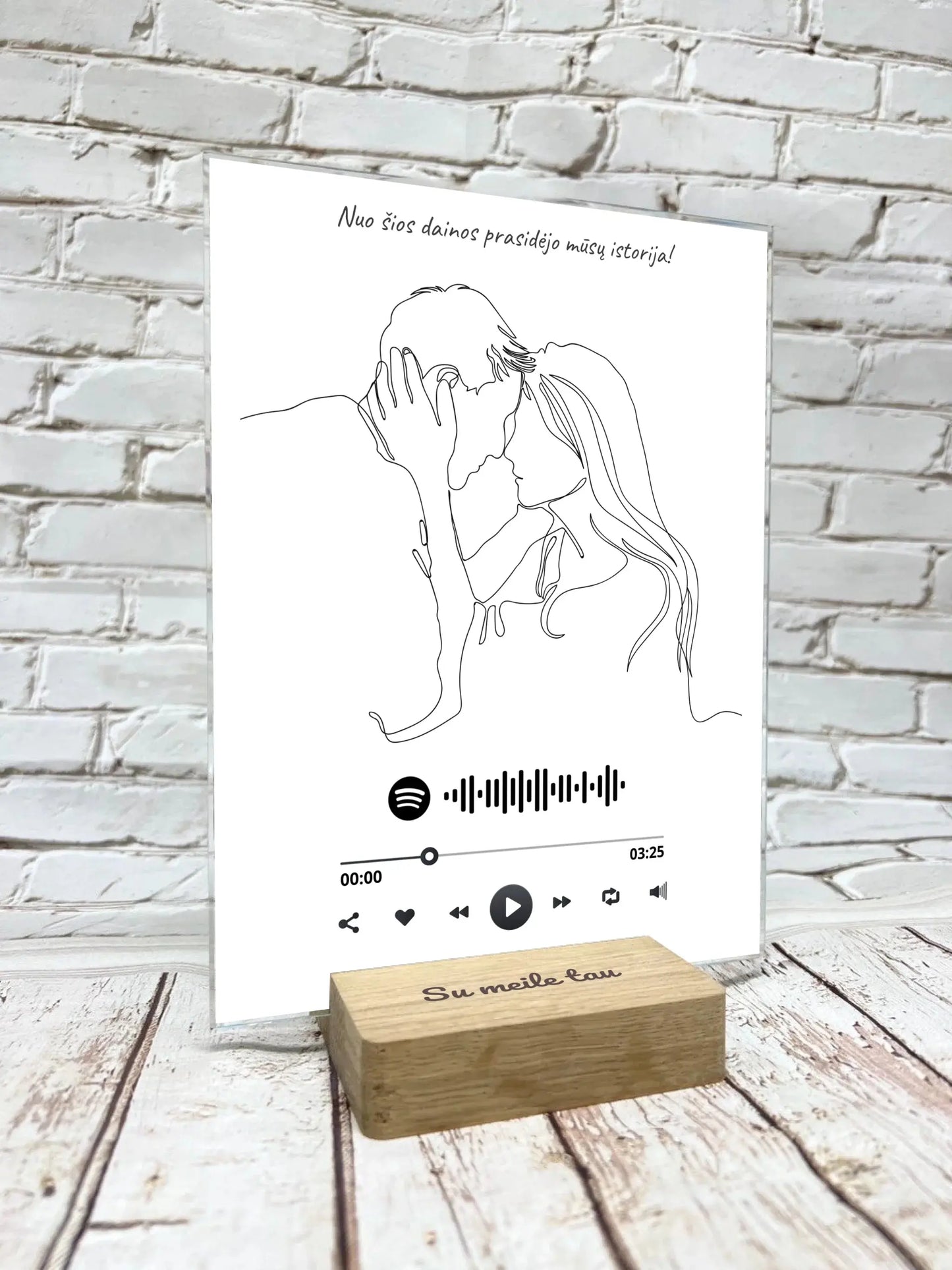 Personalizuotas muzikinis grotuvas "Spotify", stiklinis posteris. MZGR-014E Stiklas - dovanokis.lt