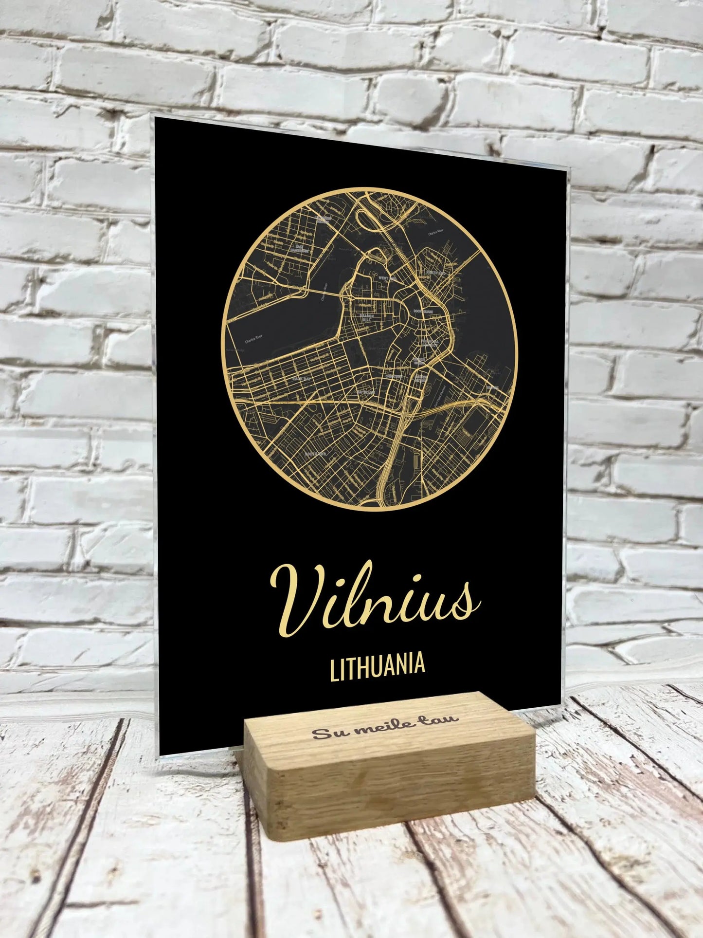 Personalizuotas auksinis, sidabrinis, bronzinis žemėlapio kūrinys ant stiklo su jūsų buvimo vieta Stiklas - dovanokis.lt