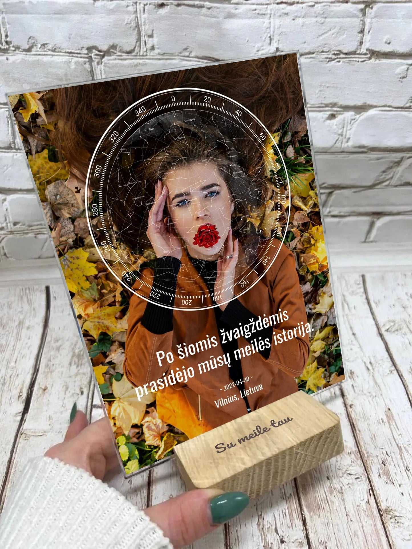 Personalizuotas žvaigždžių žemėlapis, stiklinis posteris. DVNS-025 Stiklas - dovanokis.lt