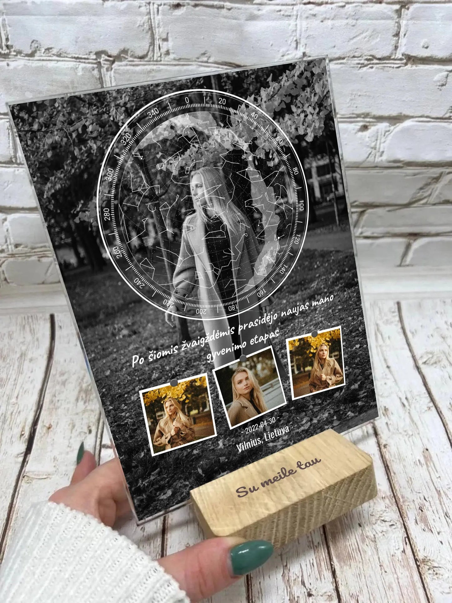 Personalizuotas žvaigždžių žemėlapis, stiklinis posteris. DVNS-027 Stiklas - dovanokis.lt