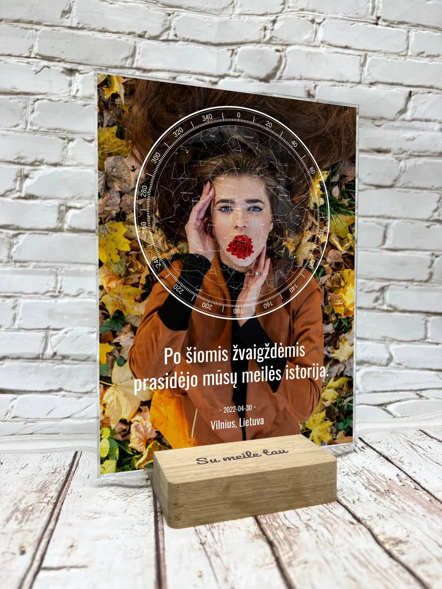 Personalizuotas žvaigždžių žemėlapis, stiklinis posteris. DVNS-025 Stiklas - dovanokis.lt