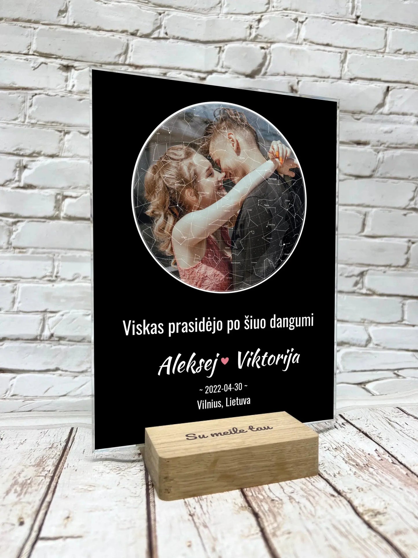 Personalizuotas žvaigždžių žemėlapis, stiklinis posteris. DVNS-020 Stiklas - dovanokis.lt