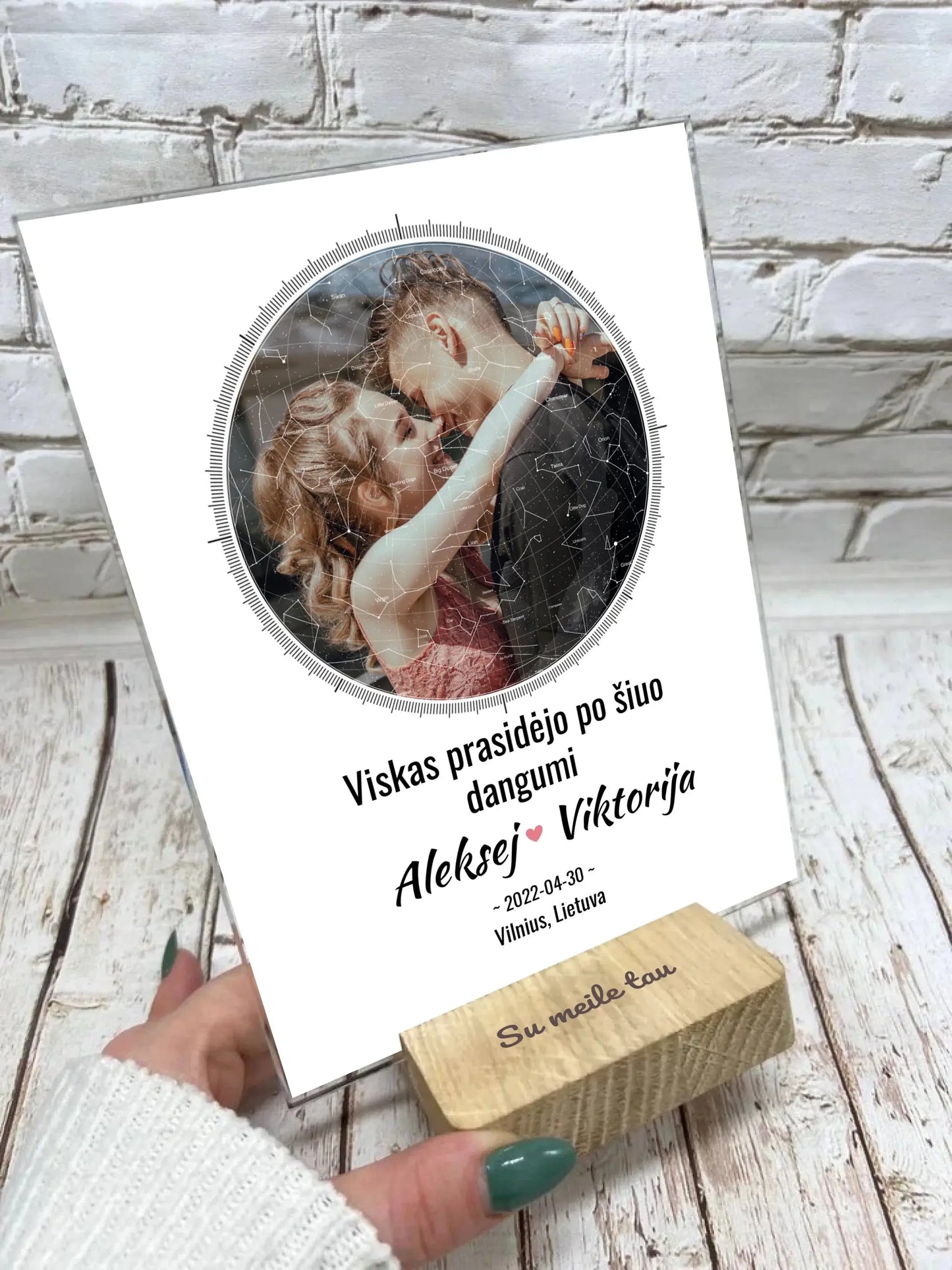 Personalizuotas žvaigždžių žemėlapis, stiklinis posteris. DVNS-021 Stiklas - dovanokis.lt