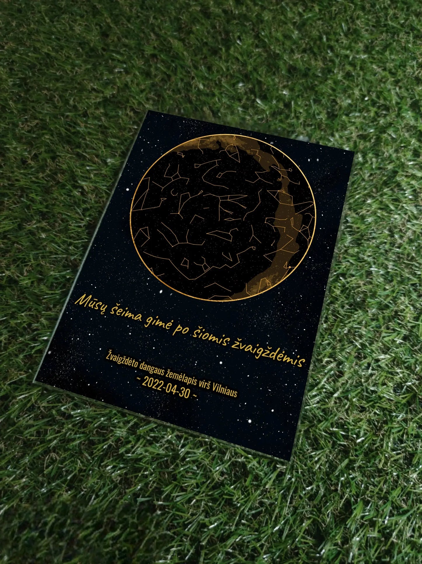 Personalizuotas žvaigždžių žemėlapis, stiklinis posteris. DVNS-027 Stiklas - dovanokis.lt