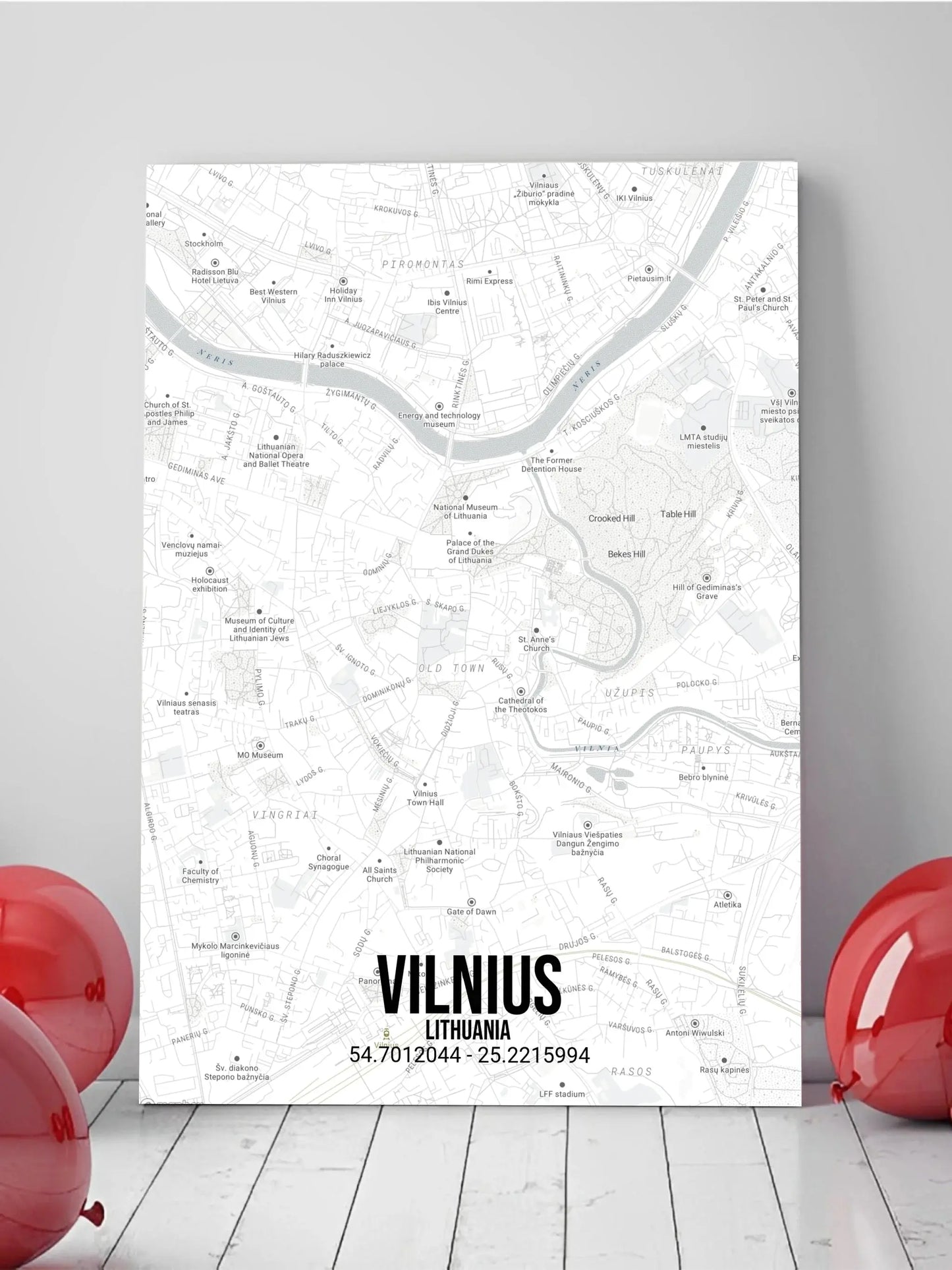 Personalizuotas viso spektro žemėlapis ant drobės, su jūsų buvimo vieta Drobe - dovanokis.lt