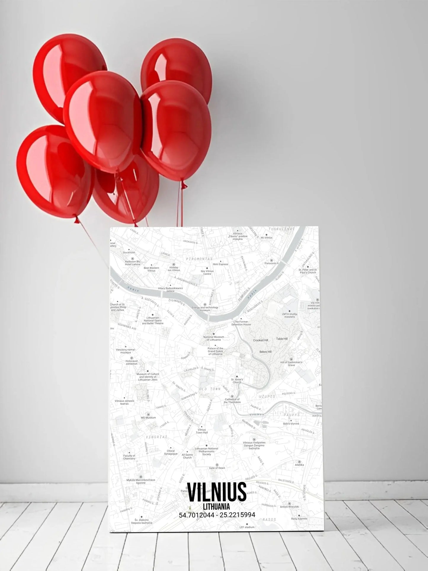 Personalizuotas viso spektro žemėlapis ant drobės, su jūsų buvimo vieta Drobe - dovanokis.lt