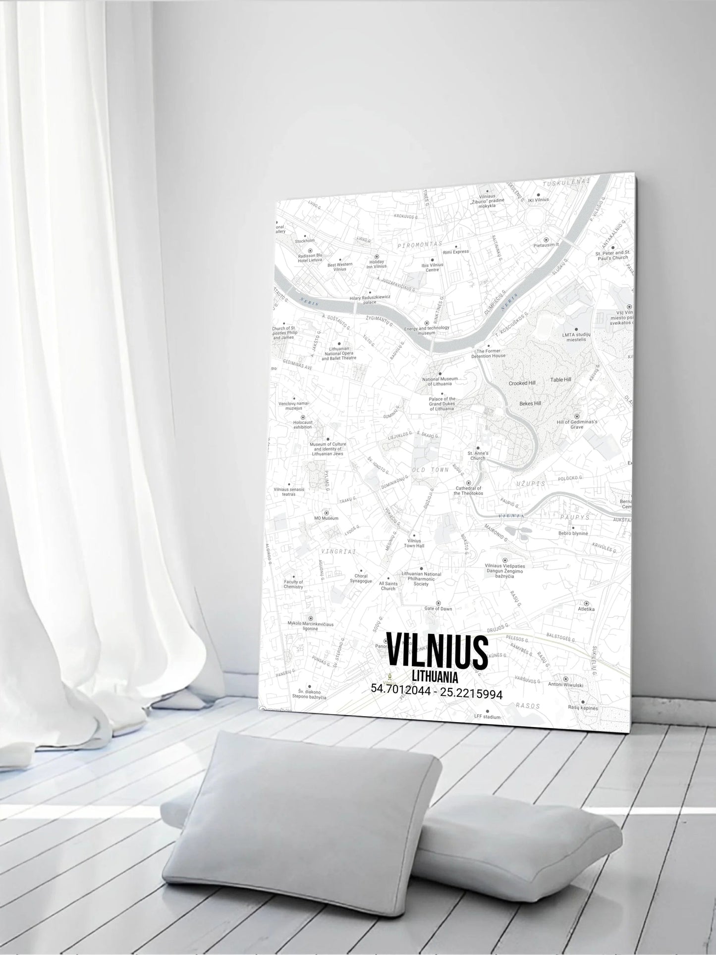 Personalizuotas viso spektro žemėlapis ant drobės, su jūsų buvimo vieta Drobe - dovanokis.lt