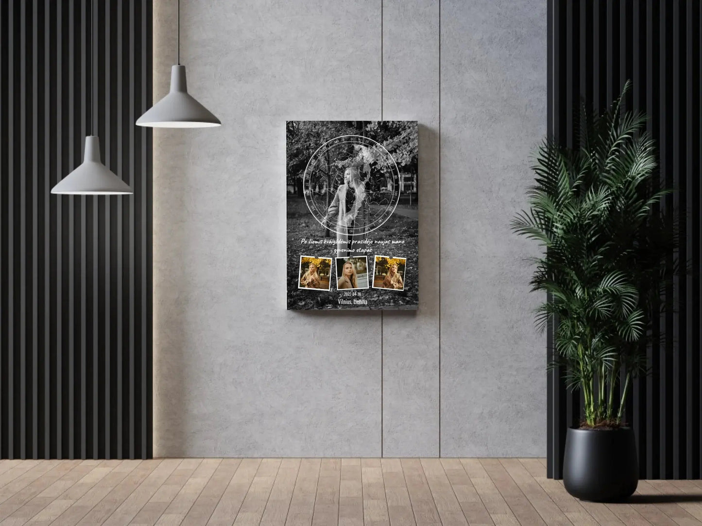 Personalizuotas žvaigždžių žemėlapis ant drobės Drobe - dovanokis.lt