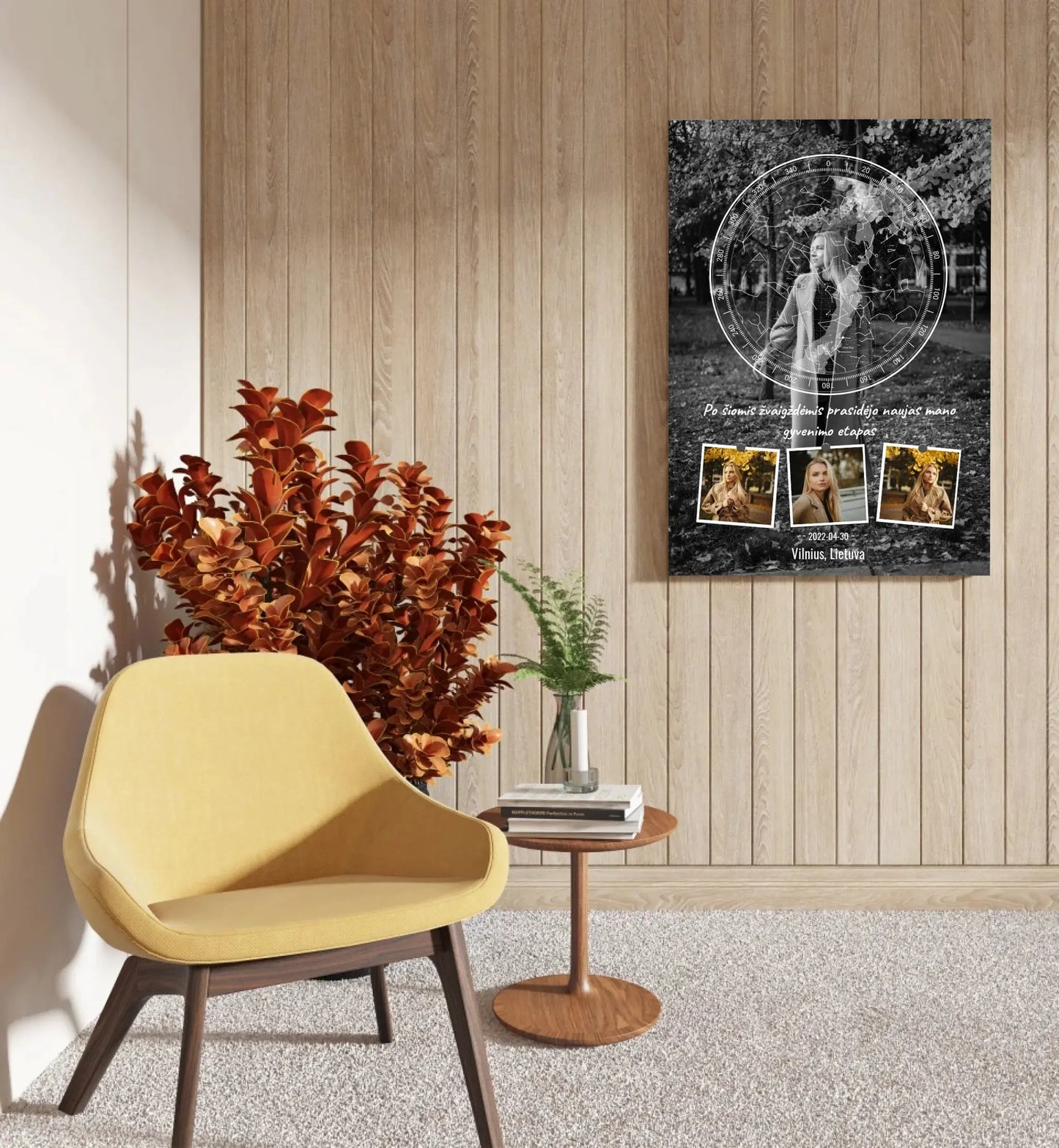 Personalizuotas žvaigždžių žemėlapis ant drobės Drobe - dovanokis.lt