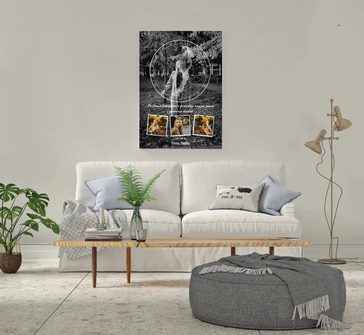 Personalizuotas žvaigždžių žemėlapis ant drobės Drobe - dovanokis.lt