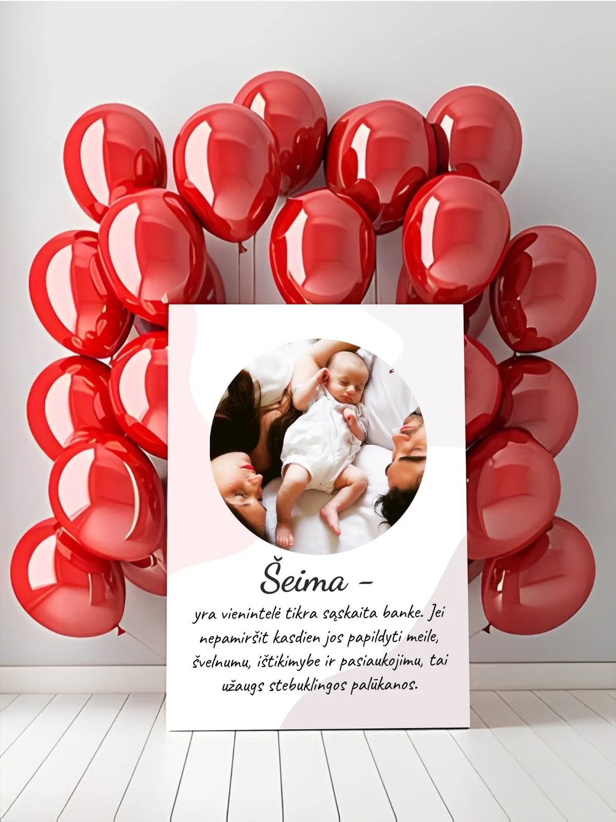 Personalizuotas šeimos iliustracijos spaudinys, su jūsų nuotrauka Drobe - dovanokis.lt