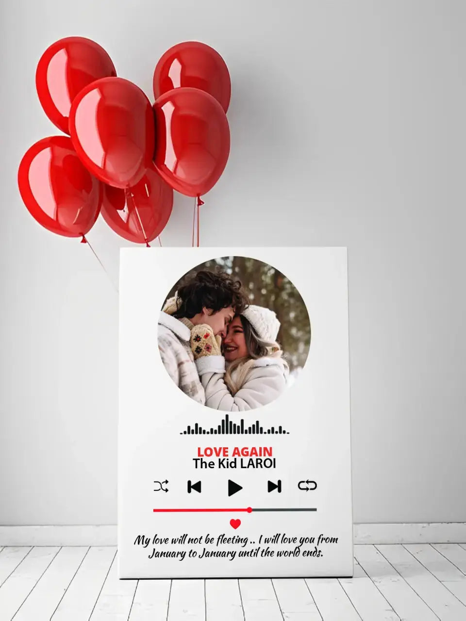 Muzikos grotuvas su nuotrauka ir tekstu  Customizer -  dovanokis.lt