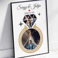 Personalizuotas deimanto formos vestuvių plakatas su Jūsų nuotraukomis  Poster -  dovanokis.lt