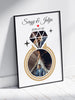 Personalizuotas deimanto formos vestuvių plakatas su Jūsų nuotraukomis