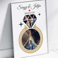 Personalizuotas deimanto formos vestuvių plakatas su Jūsų nuotraukomis  Poster -  dovanokis.lt