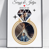 Personalizuotas deimanto formos vestuvių plakatas su Jūsų nuotraukomis  Poster -  dovanokis.lt