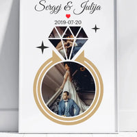 Personalizuotas deimanto formos vestuvių plakatas su Jūsų nuotraukomis  Poster -  dovanokis.lt
