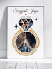 Personalizuotas deimanto formos vestuvių plakatas su Jūsų nuotraukomis