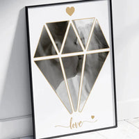 Personalizuotas Deimanto formos Meilės plakatas su jūsų nuotrauka  Poster -  dovanokis.lt