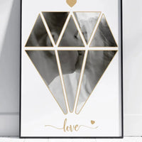 Personalizuotas Deimanto formos Meilės plakatas su jūsų nuotrauka  Poster -  dovanokis.lt