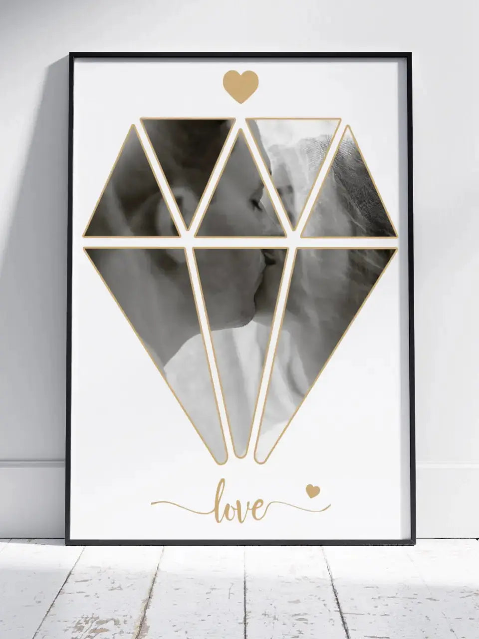 Personalizuotas Deimanto formos Meilės plakatas su jūsų nuotrauka  Poster -  dovanokis.lt
