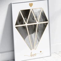 Personalizuotas Deimanto formos Meilės plakatas su jūsų nuotrauka  Poster -  dovanokis.lt