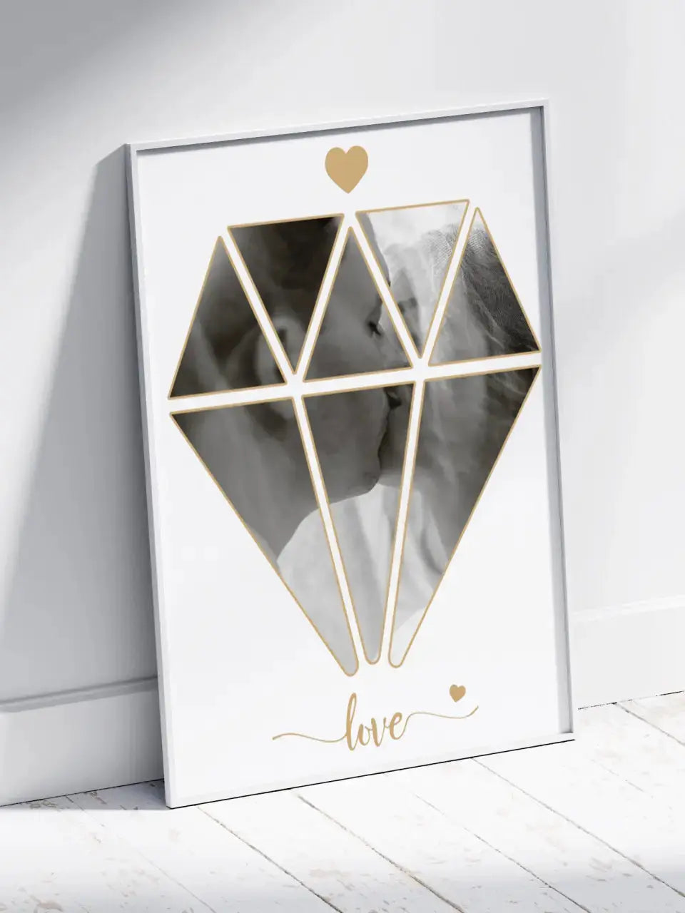 Personalizuotas Deimanto formos Meilės plakatas su jūsų nuotrauka  Poster -  dovanokis.lt