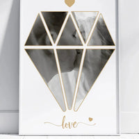 Personalizuotas Deimanto formos Meilės plakatas su jūsų nuotrauka  Poster -  dovanokis.lt