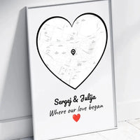 Personalizuotas Meilės žemėlapio plakatas su jūsų buvimo vieta  Poster -  dovanokis.lt