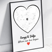 Personalizuotas Meilės žemėlapio plakatas su jūsų buvimo vieta  Poster -  dovanokis.lt