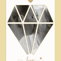 Personalizuotas Deimanto formos Meilės plakatas su jūsų nuotrauka  Poster -  dovanokis.lt