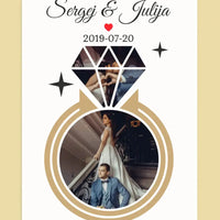 Personalizuotas deimanto formos vestuvių plakatas su Jūsų nuotraukomis  Poster -  dovanokis.lt