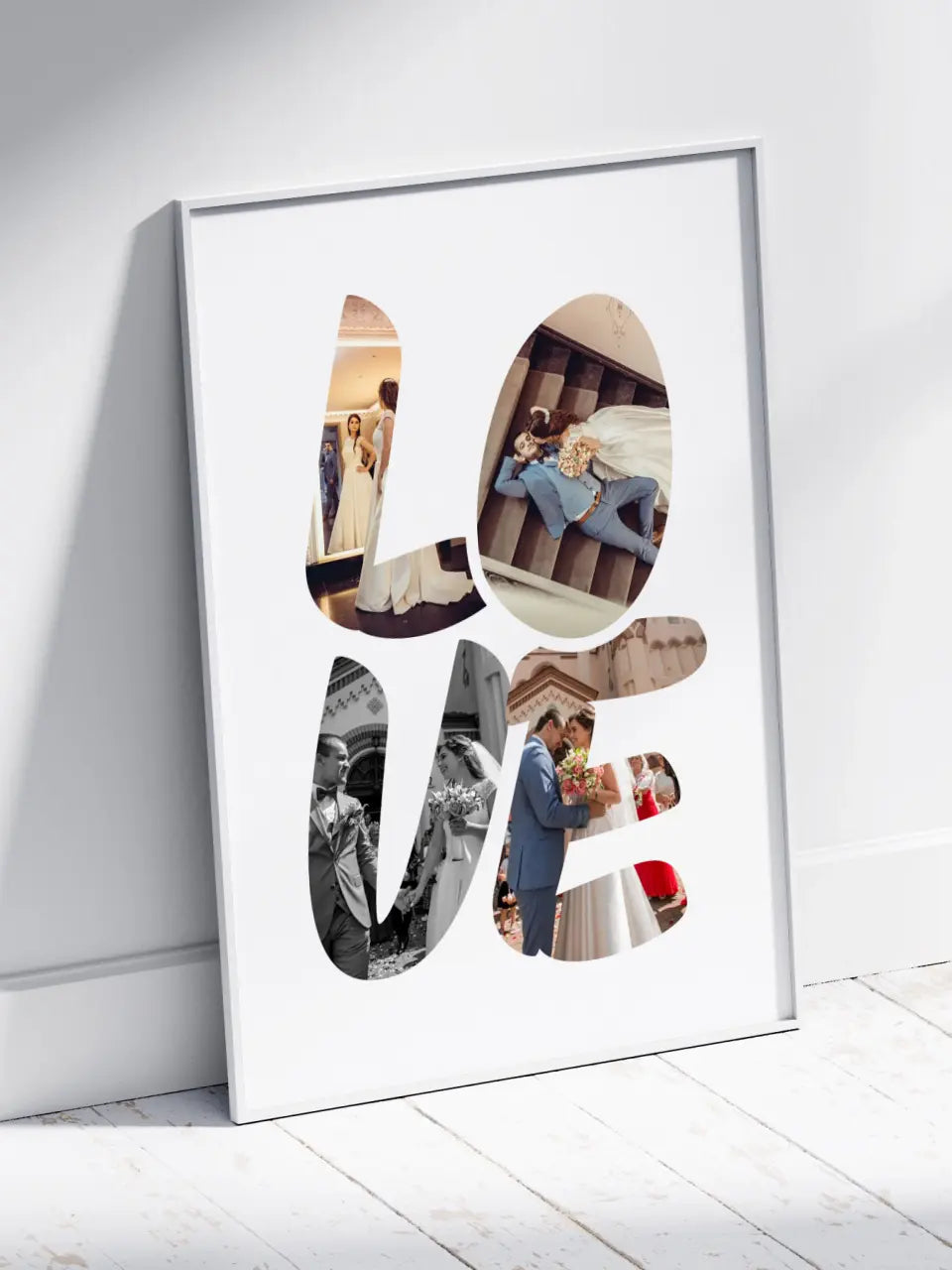 Personalizuotas LOVE raidės plakatas su jūsų nuotraukomis