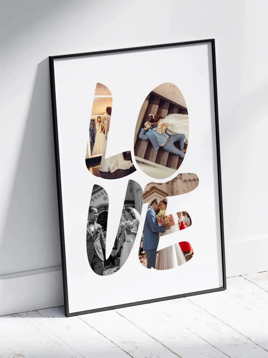 Personalizuotas LOVE raidės plakatas su jūsų nuotraukomis  Poster -  dovanokis.lt