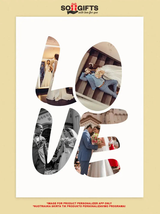 Personalizuotas LOVE raidės plakatas su jūsų nuotraukomis  Poster -  dovanokis.lt