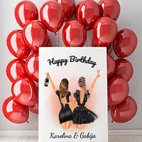 Personalizuotos gimtadienio merginos iliustraciją ant drobės  Drobe -  dovanokis.lt