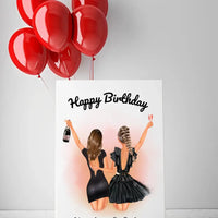 Personalizuotos gimtadienio merginos iliustraciją ant drobės  Drobe -  dovanokis.lt