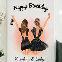 Personalizuotos gimtadienio merginos iliustraciją ant drobės  Drobe -  dovanokis.lt