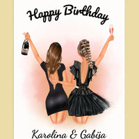 Personalizuotos gimtadienio merginos iliustraciją ant drobės  Drobe -  dovanokis.lt