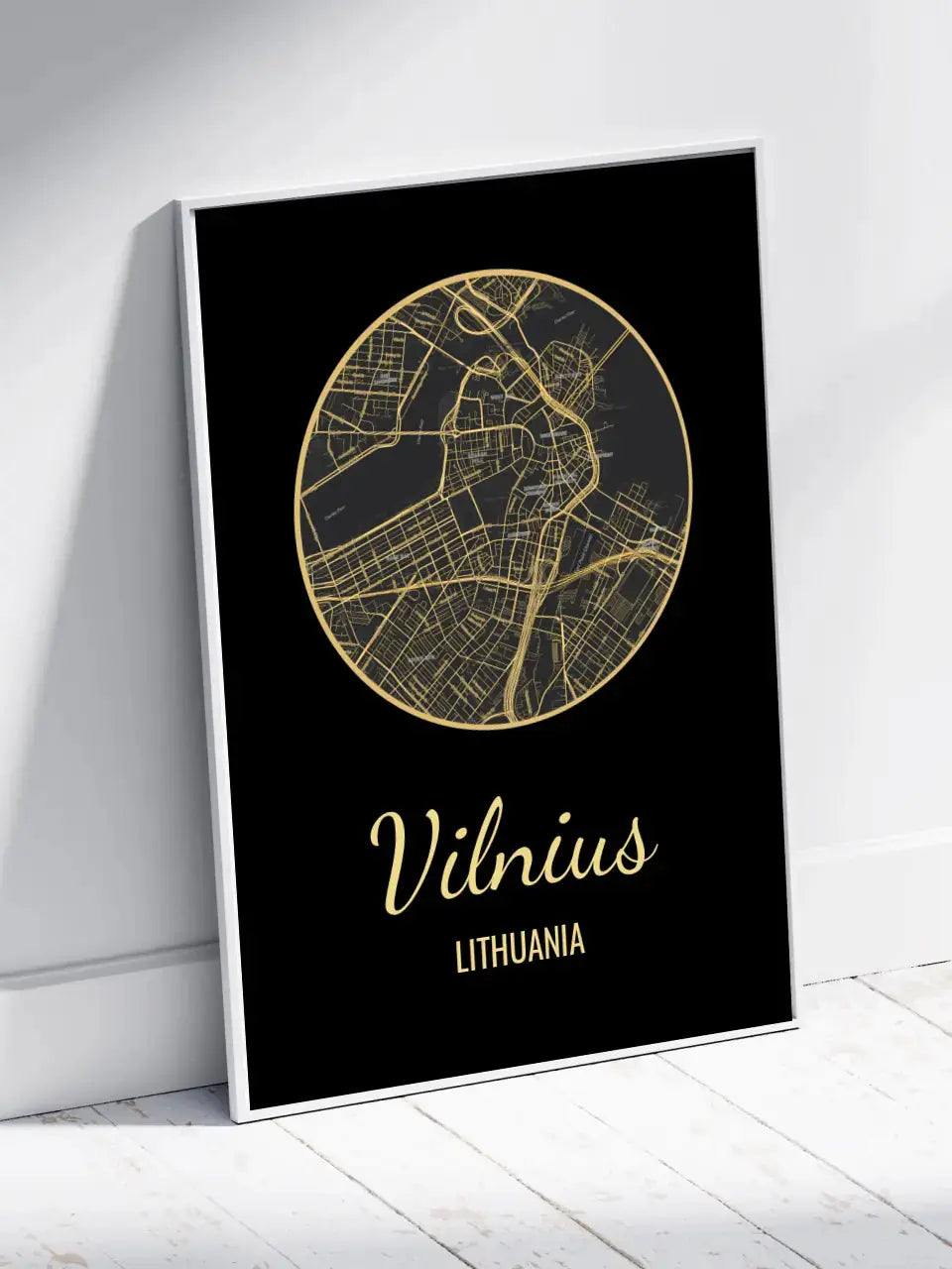 Personalizuotas auksinis, sidabrinis, bronzinis plakatas su jūsų buvimo vieta  Poster -  dovanokis.lt