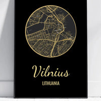 Personalizuotas auksinis, sidabrinis, bronzinis plakatas su jūsų buvimo vieta  Poster -  dovanokis.lt