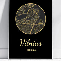 Personalizuotas auksinis, sidabrinis, bronzinis plakatas su jūsų buvimo vieta  Poster -  dovanokis.lt