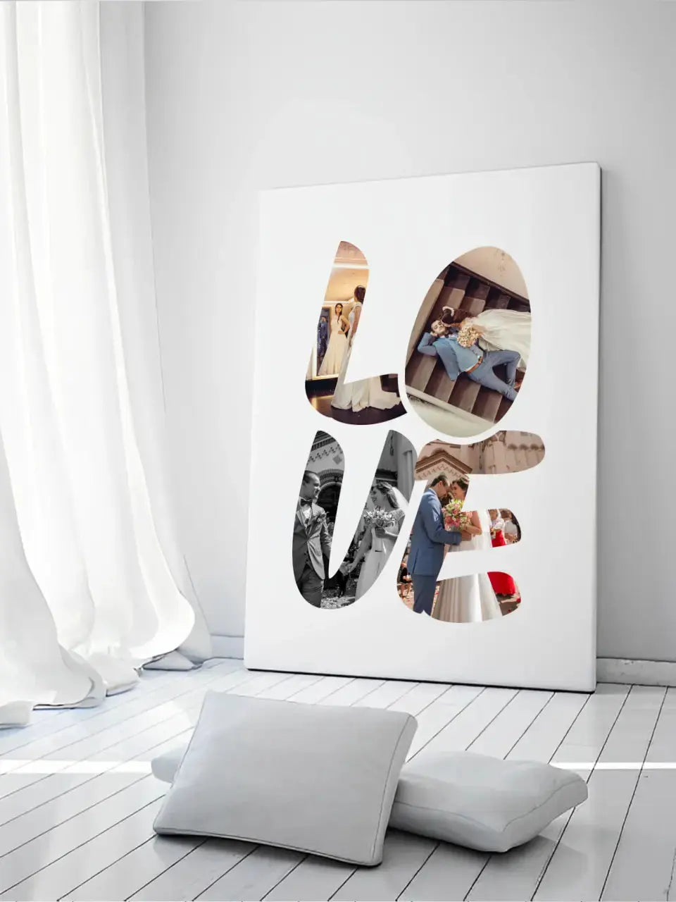 Didelės Love raides ant drobės su jūsų nuotraukomis  Drobe -  dovanokis.lt