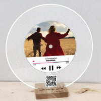 Personalizuota "Apple Music V2" Vinilinė plokštelė su jūsų nuotrauka permatomas organinis stiklas TeeInBlue