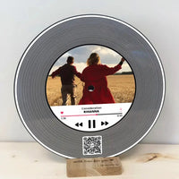 Personalizuota "Apple Music V2" Vinilinė plokštelė su jūsų nuotrauka juodas organinis stiklas TeeInBlue